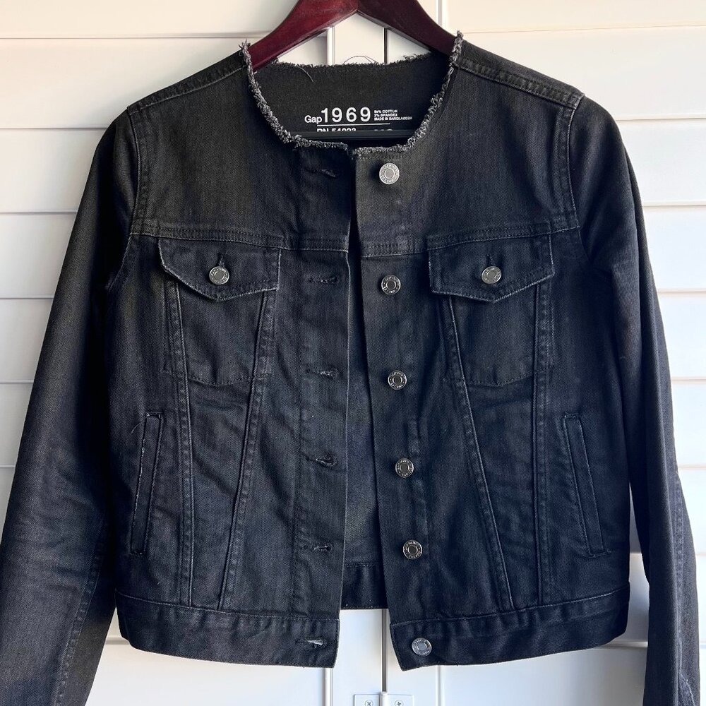 GAP Black Denim Jean Jacket